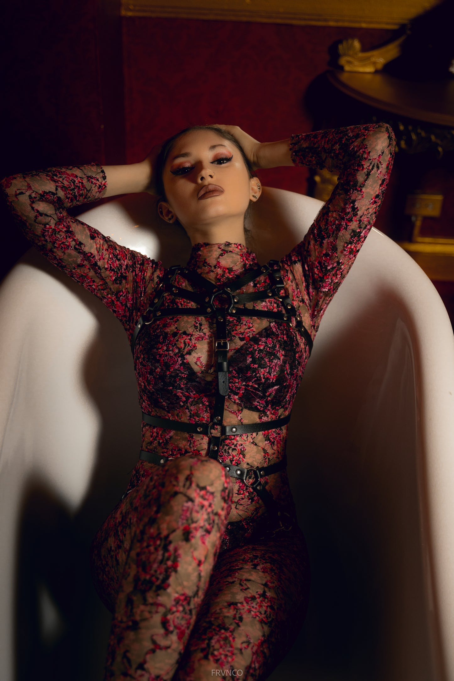 Rose Stretch Lace Bodysuit