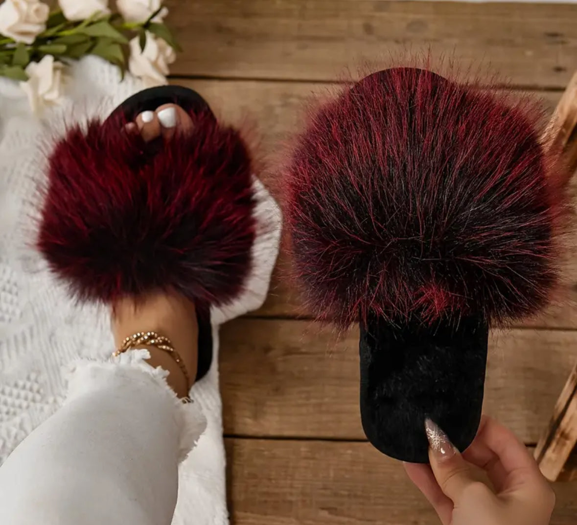 Ombré Fancy Fodonga Fluff Slippers