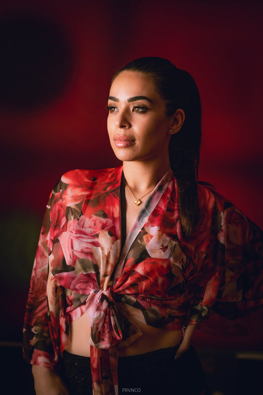 Tie Dye Mesh Mariposa Wrap Top