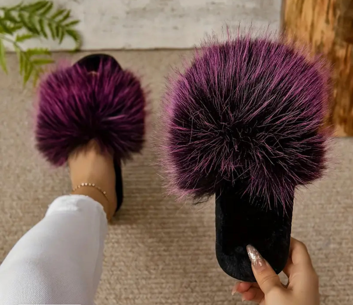 Ombré Fancy Fodonga Fluff Slippers