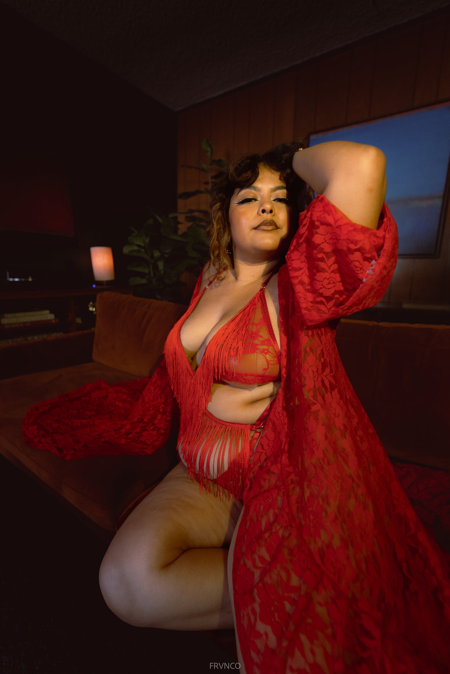 Señora Era Red Lace Robe