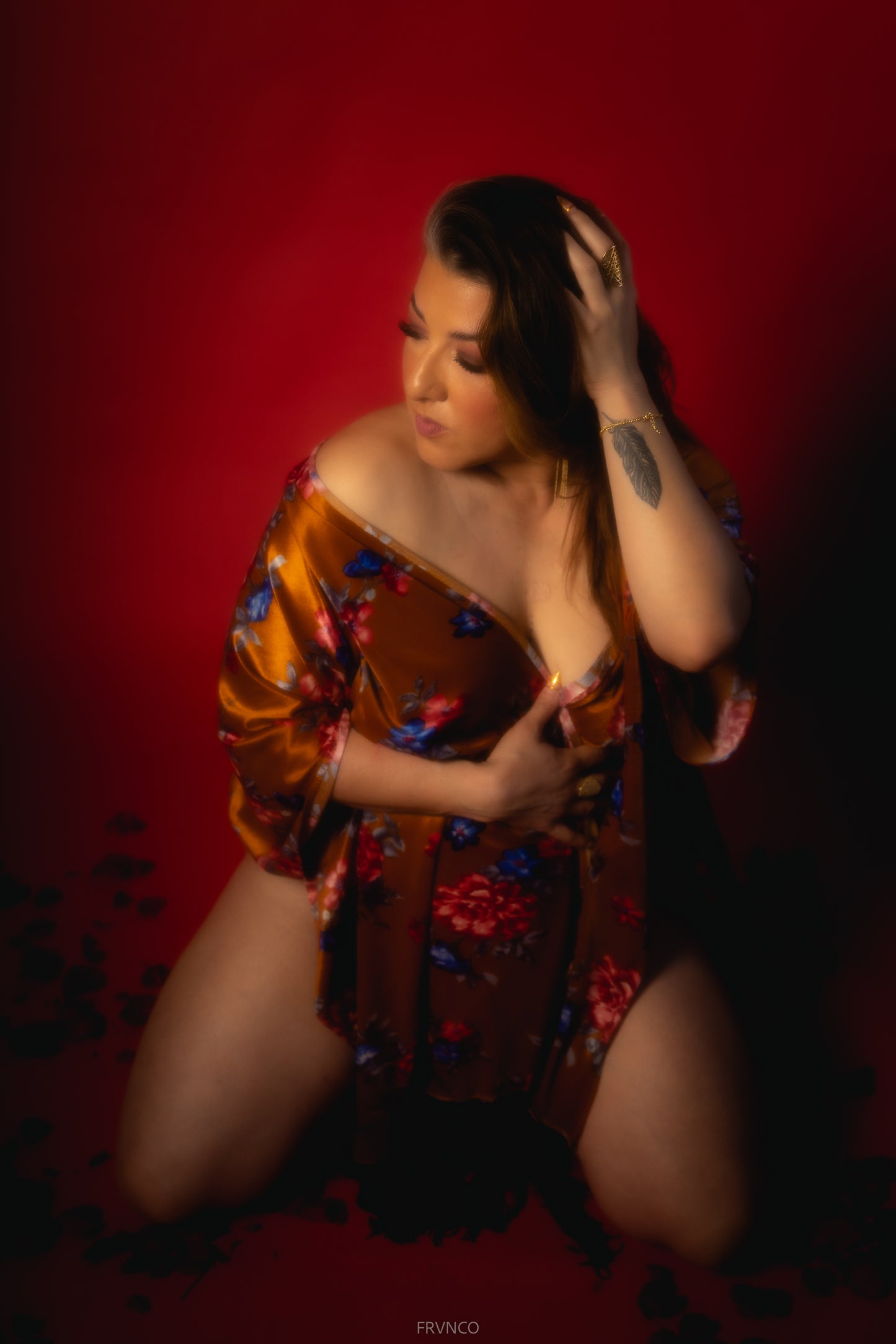 Rosita Azul Velvet Kimono