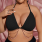 Black Crystal Plus Size 2pc Swim Set