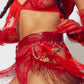 Red Mujer Divina Fringe & Chain Belt