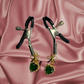Heart Nipple Clamps Emerald