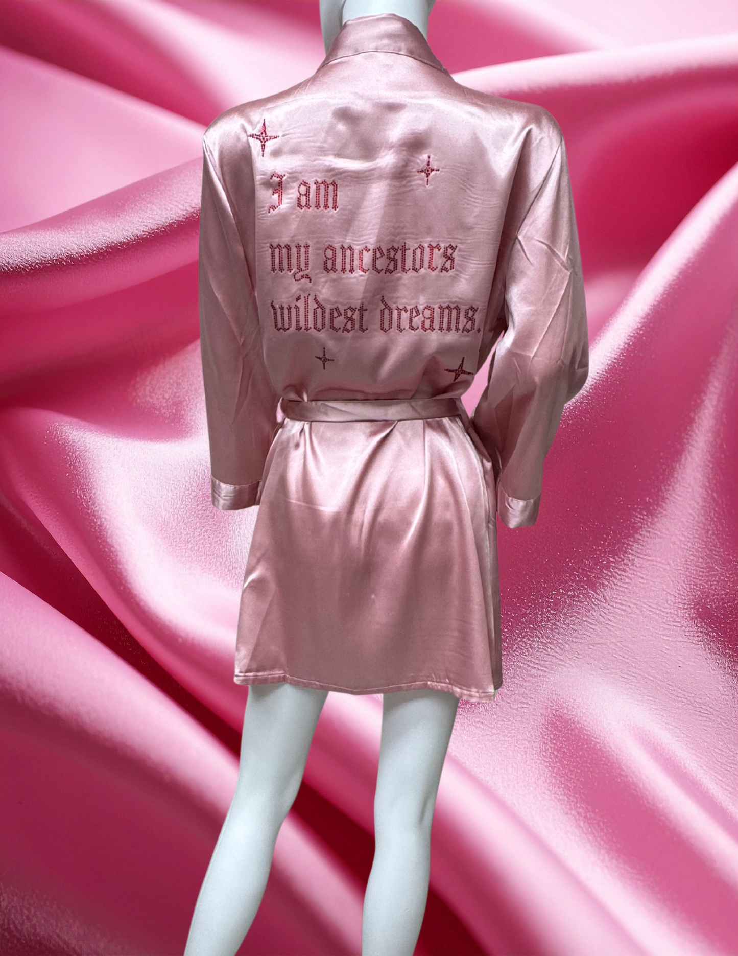 Pink Ancestors Satin Robe