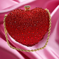 Red Crystal Heart Mini Purse