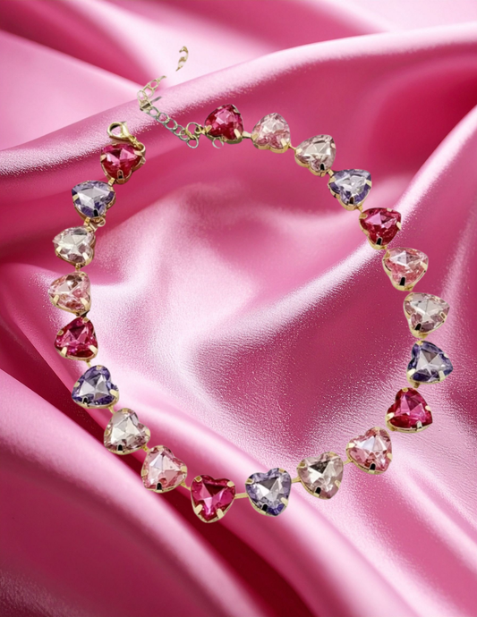Pink Sweetheart Rhinestone Necklace