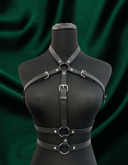Maestra Faux Leather Chest Harness