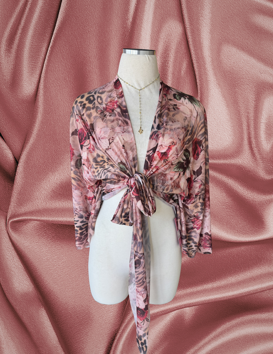 Bugambilia Mesh Mariposa Wrap Top