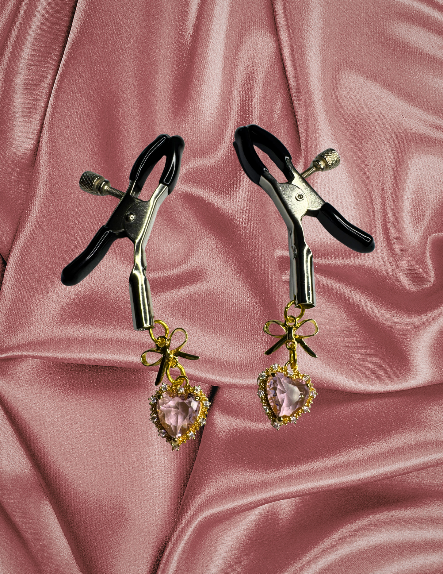 Heart Nipple Clamps Pink