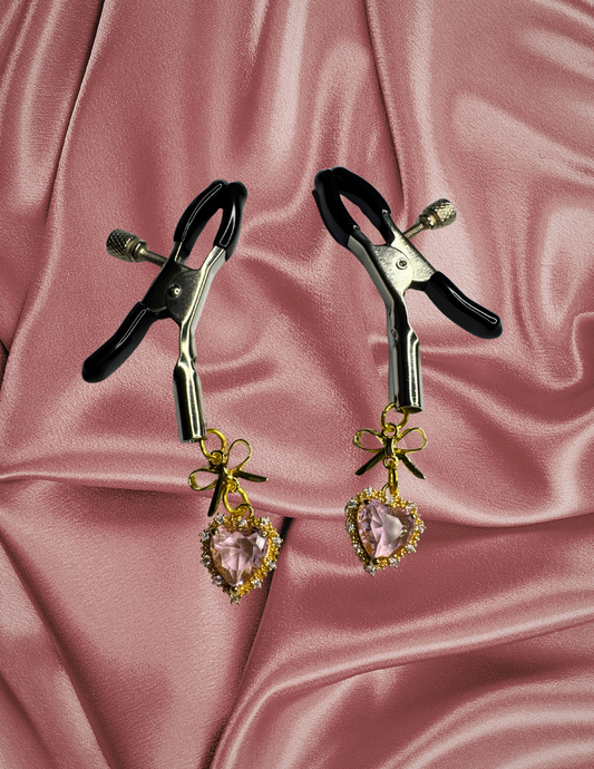 Heart Nipple Clamps Pink