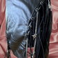 Baddie Faux Leather Fringe Skirt
