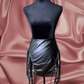 Baddie Faux Leather Fringe Skirt
