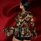 Fall Florals Mesh Wrap Top