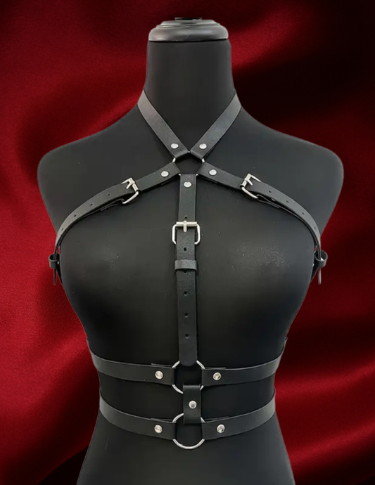 Maestra Faux Leather Chest Harness