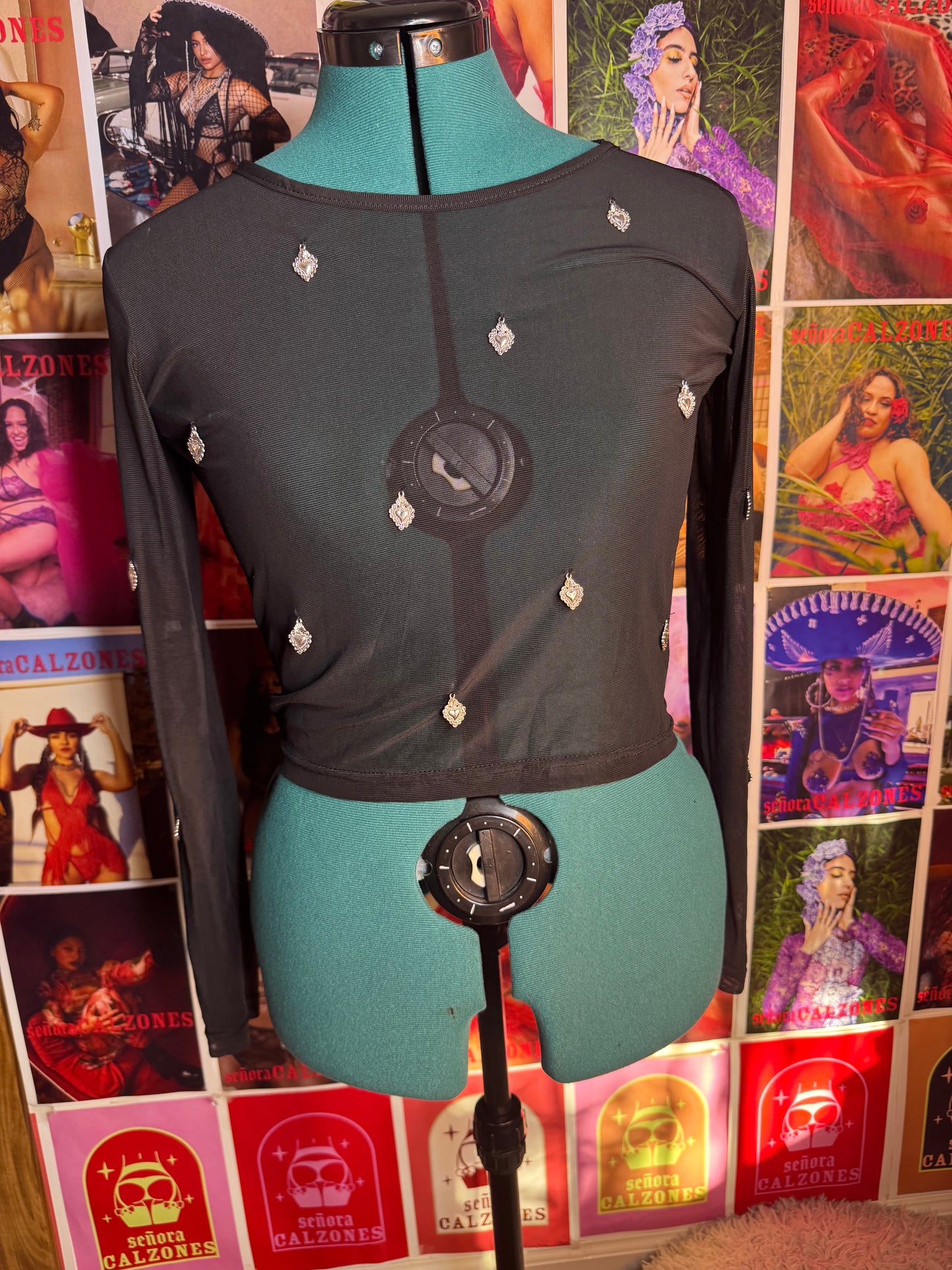 Sacred Heart Mesh Top