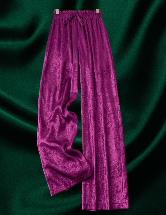 Fushia Holiday Wide Leg Pant