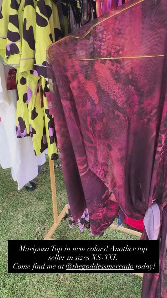 Dark Femme Mariposa Wrap Top