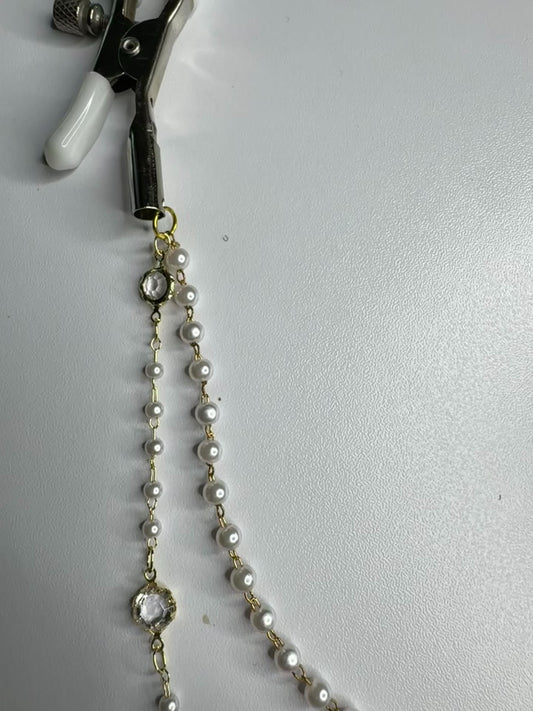 Pearl Dream Chain Nipple Clamps