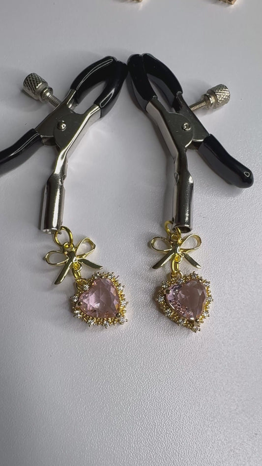 Heart Nipple Clamps Pink